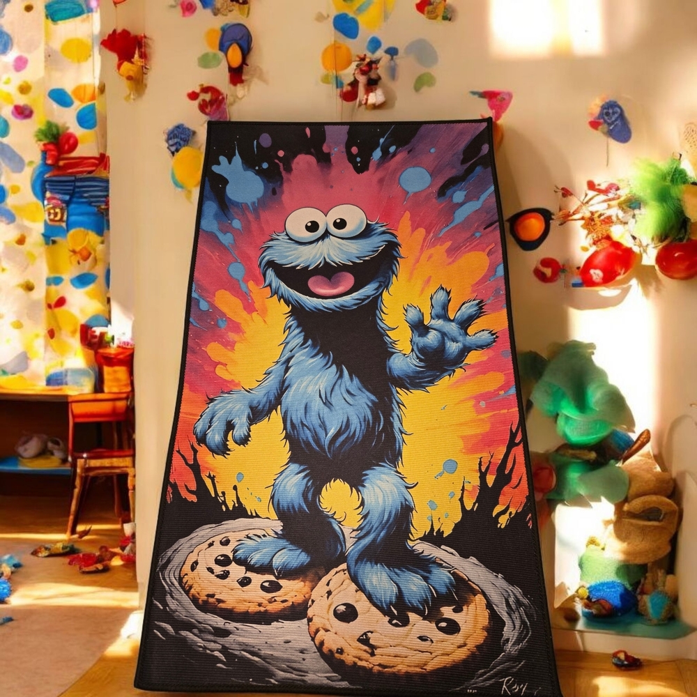 Cookie Monster Custom Rug - Picture 2 of 7